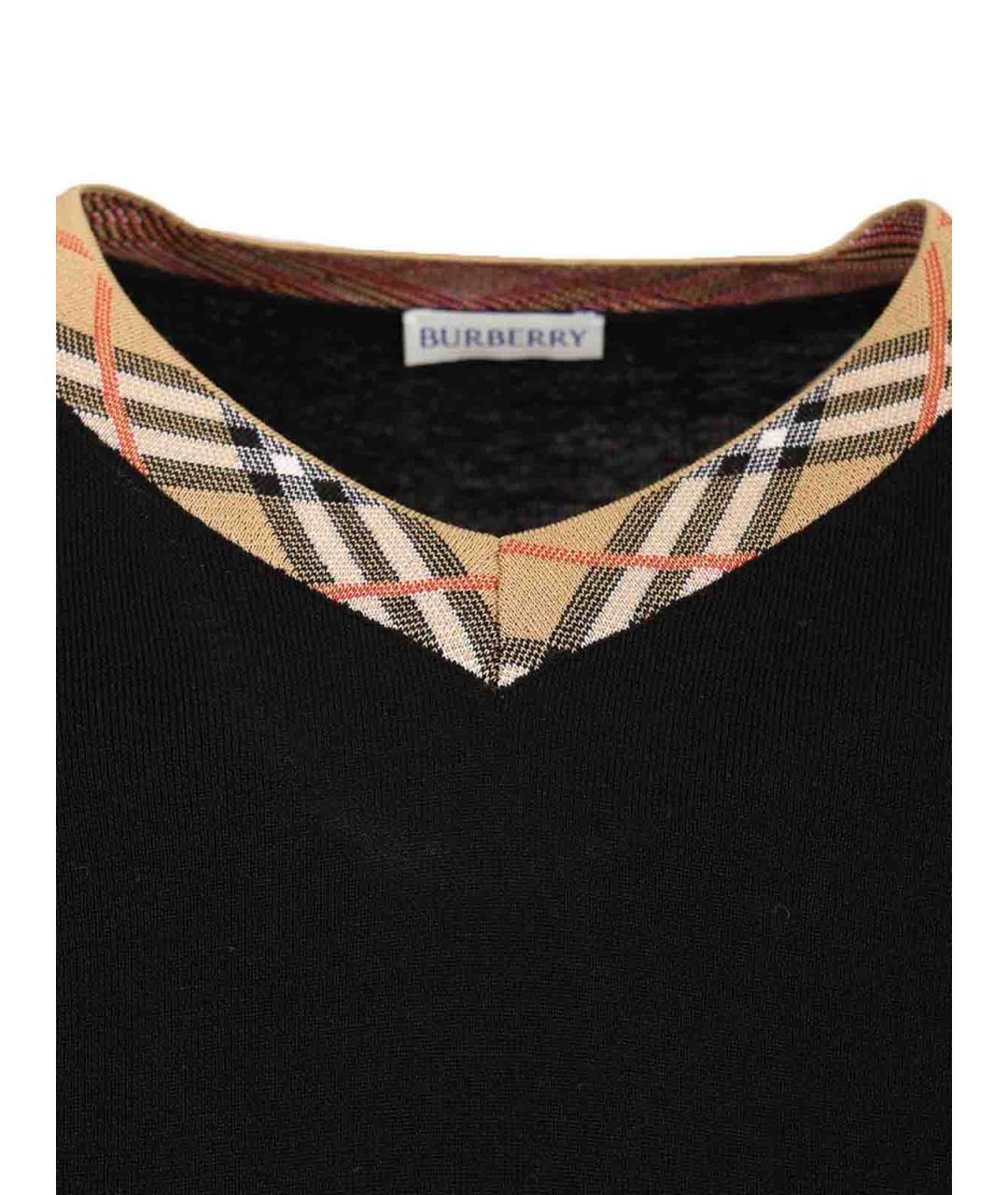 BURBERRY Черный шерстяной джемпер / свитер, фото 3