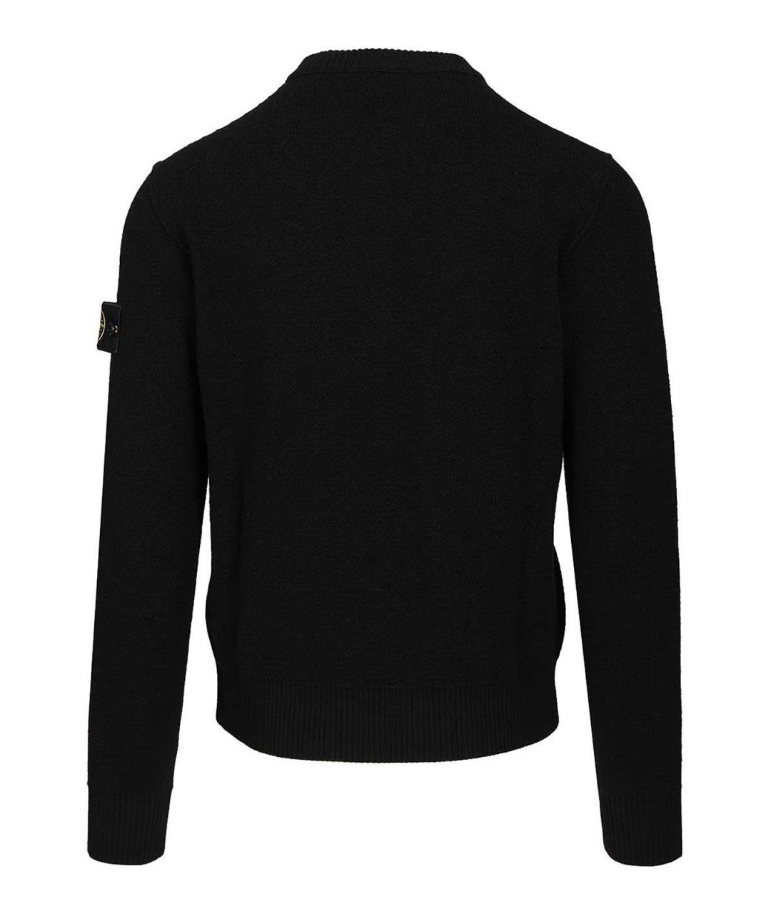 STONE ISLAND Черный шерстяной джемпер / свитер, фото 2