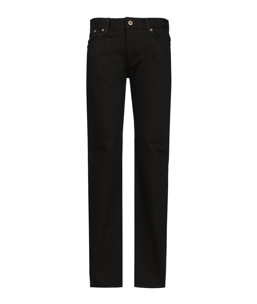 EMPORIO ARMANI Черные хлопковые прямые джинсы, фото 1
