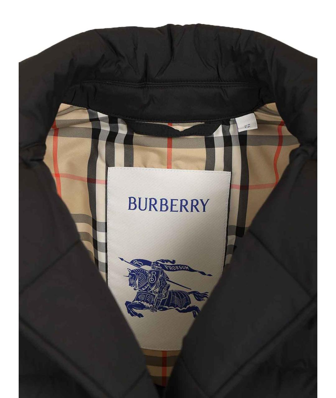 BURBERRY Черный синтетический пуховик, фото 4