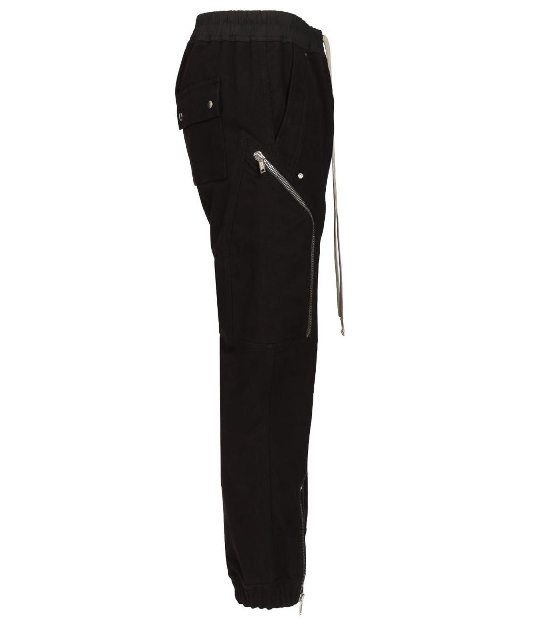 RICK OWENS Черные хлопковые повседневные брюки, фото 3