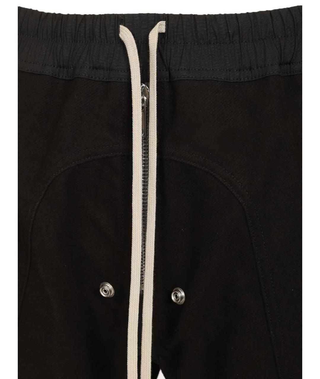 RICK OWENS Черные хлопковые повседневные брюки, фото 4