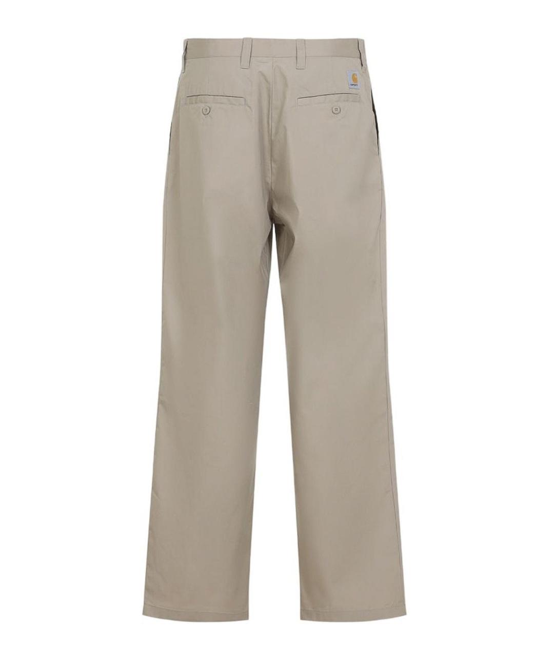 CARHARTT Бежевые хлопковые повседневные брюки, фото 2