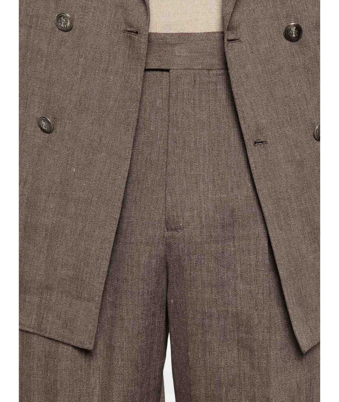 BRUNELLO CUCINELLI Бежевый классический костюм, фото 4