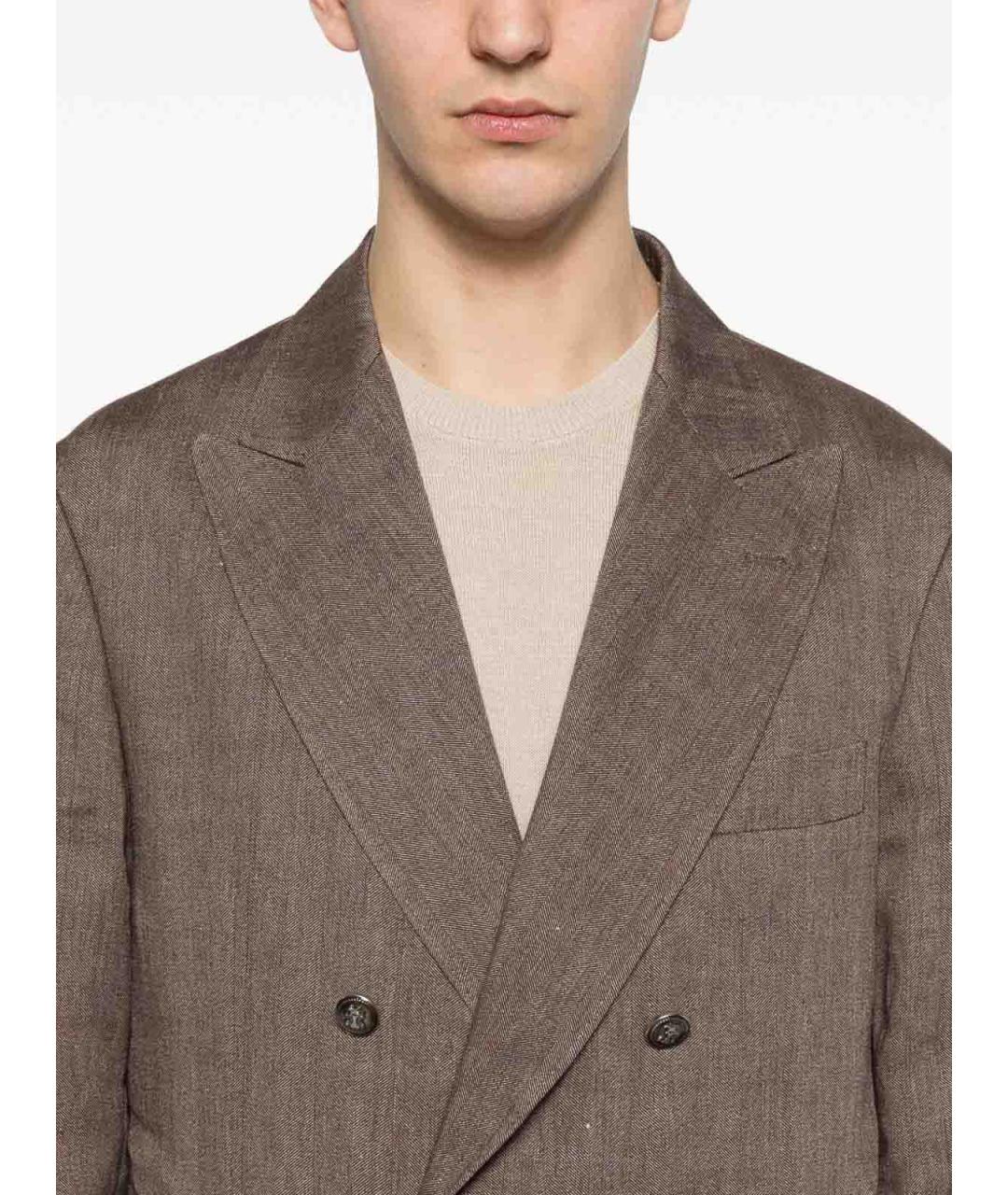 BRUNELLO CUCINELLI Бежевый классический костюм, фото 3