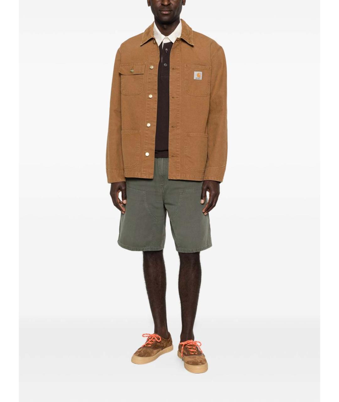 CARHARTT Коричневая хлопковая кэжуал рубашка, фото 2