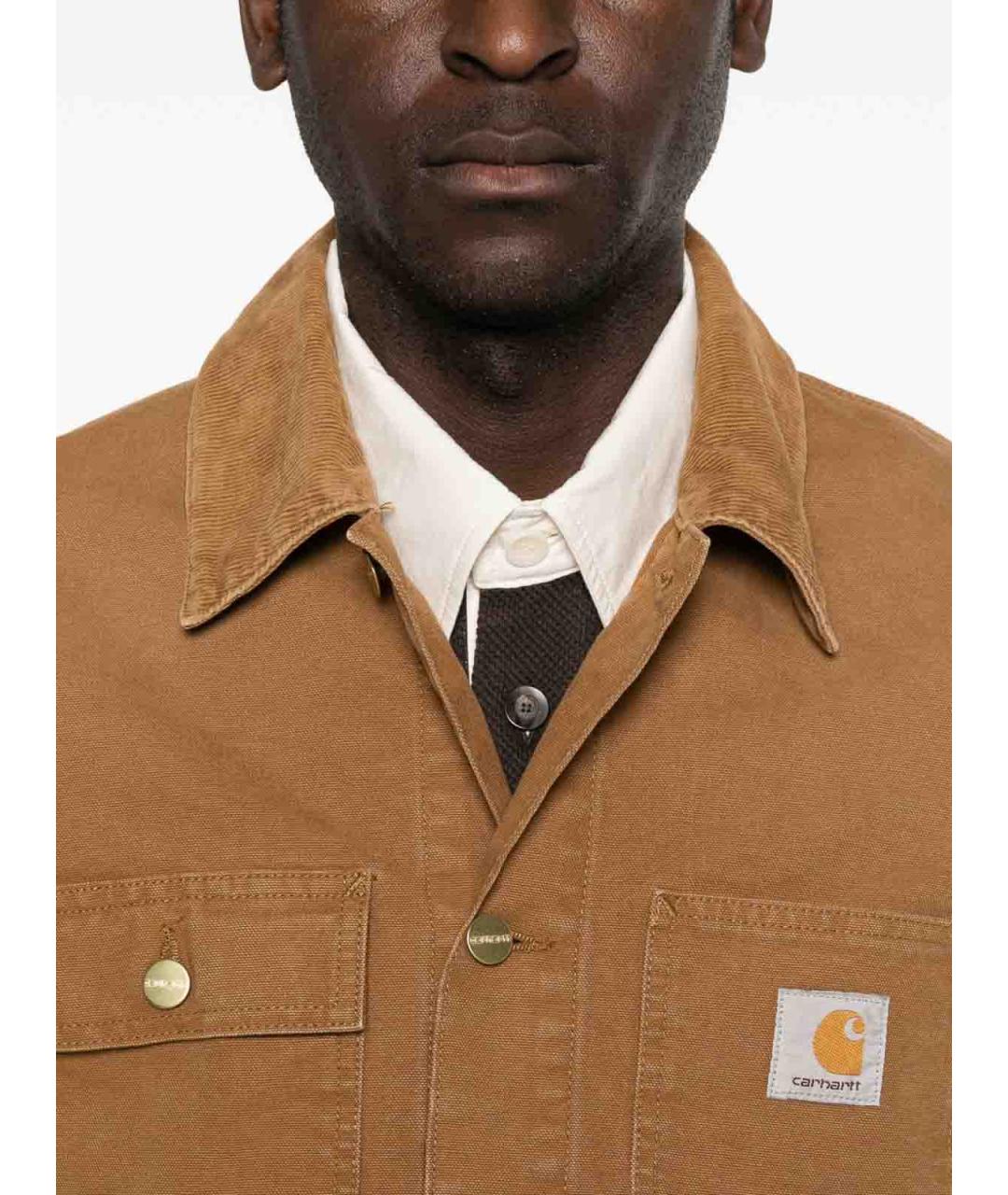 CARHARTT Коричневая хлопковая кэжуал рубашка, фото 3
