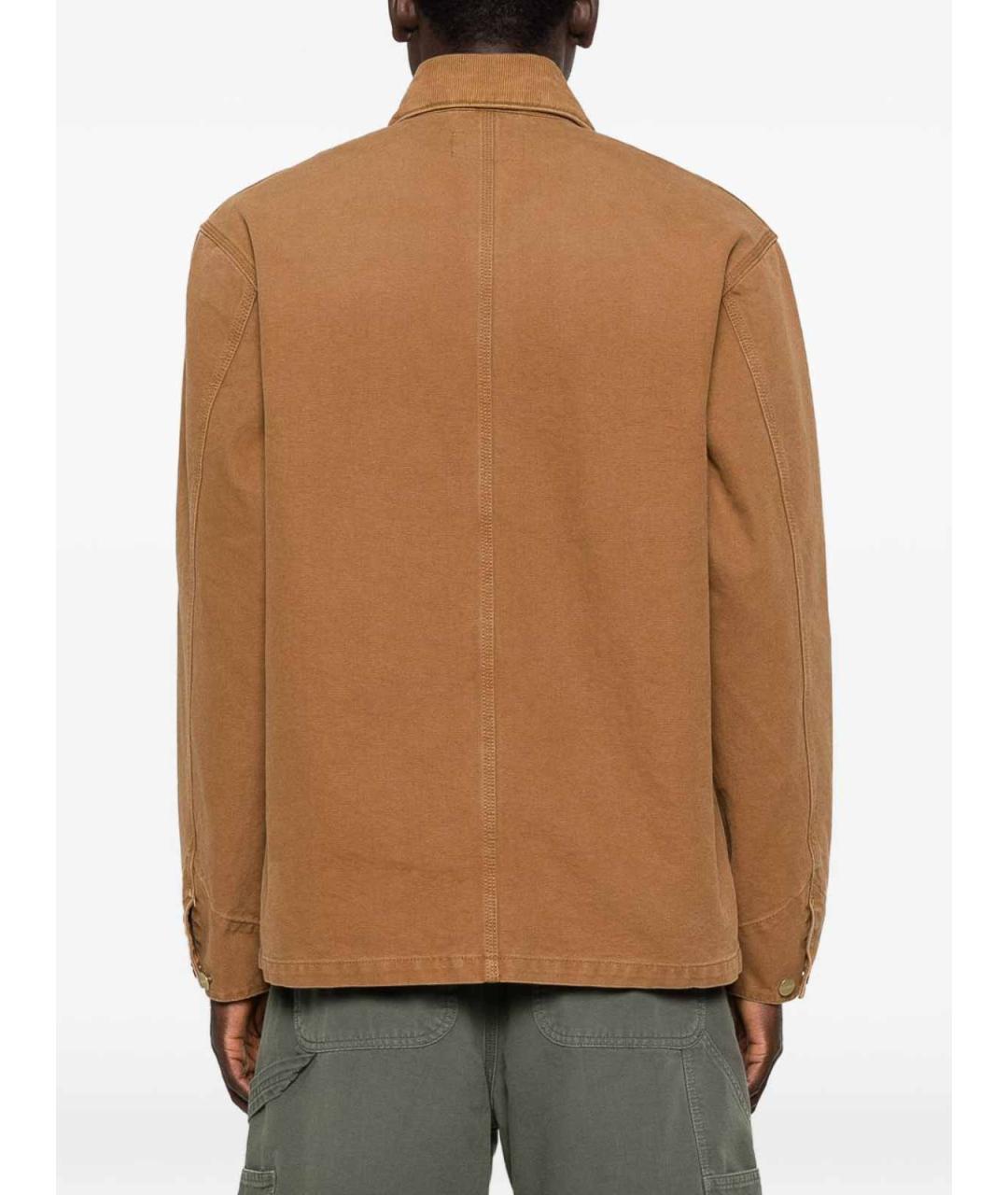 CARHARTT Коричневая хлопковая кэжуал рубашка, фото 5