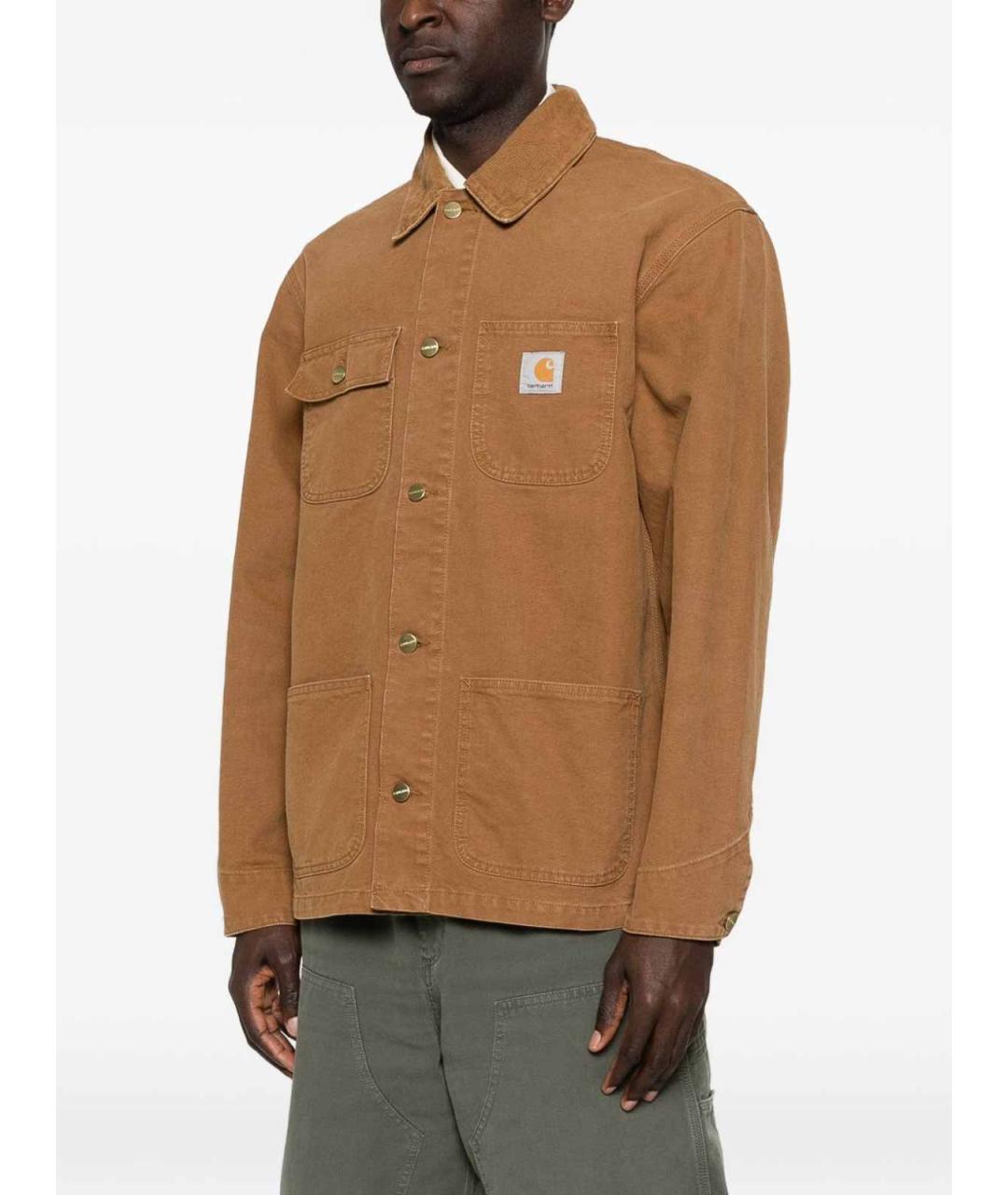 CARHARTT Коричневая хлопковая кэжуал рубашка, фото 4