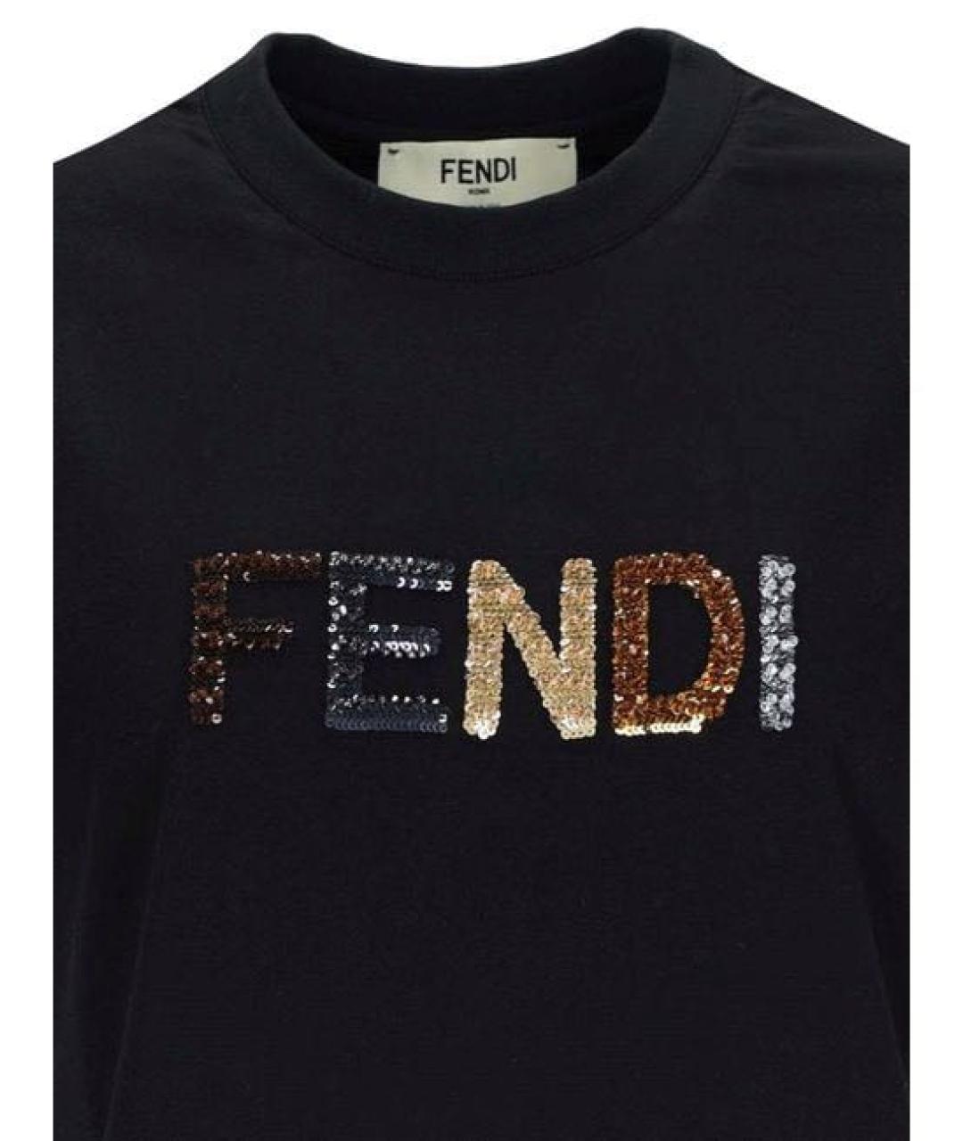 FENDI Черная футболка, фото 2