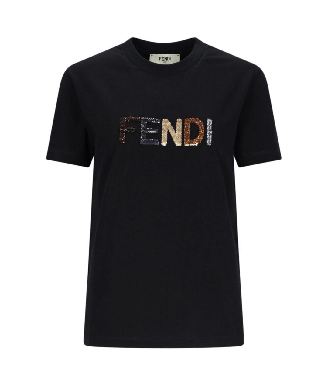FENDI Черная футболка, фото 1