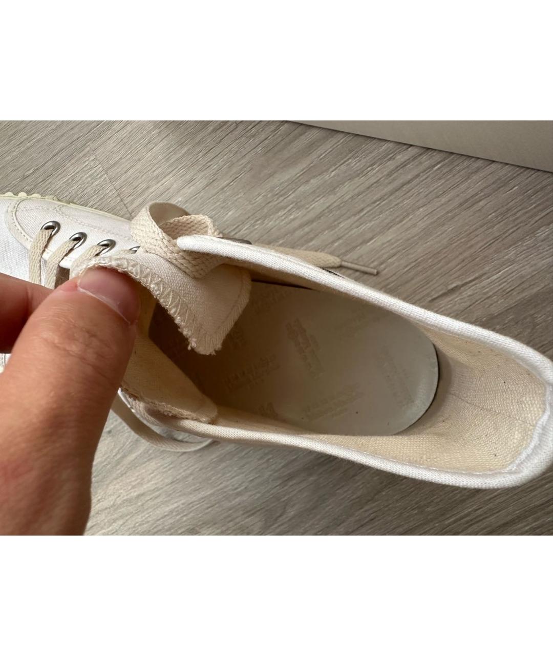 MAISON MARGIELA Белые текстильные высокие кроссовки / кеды, фото 5