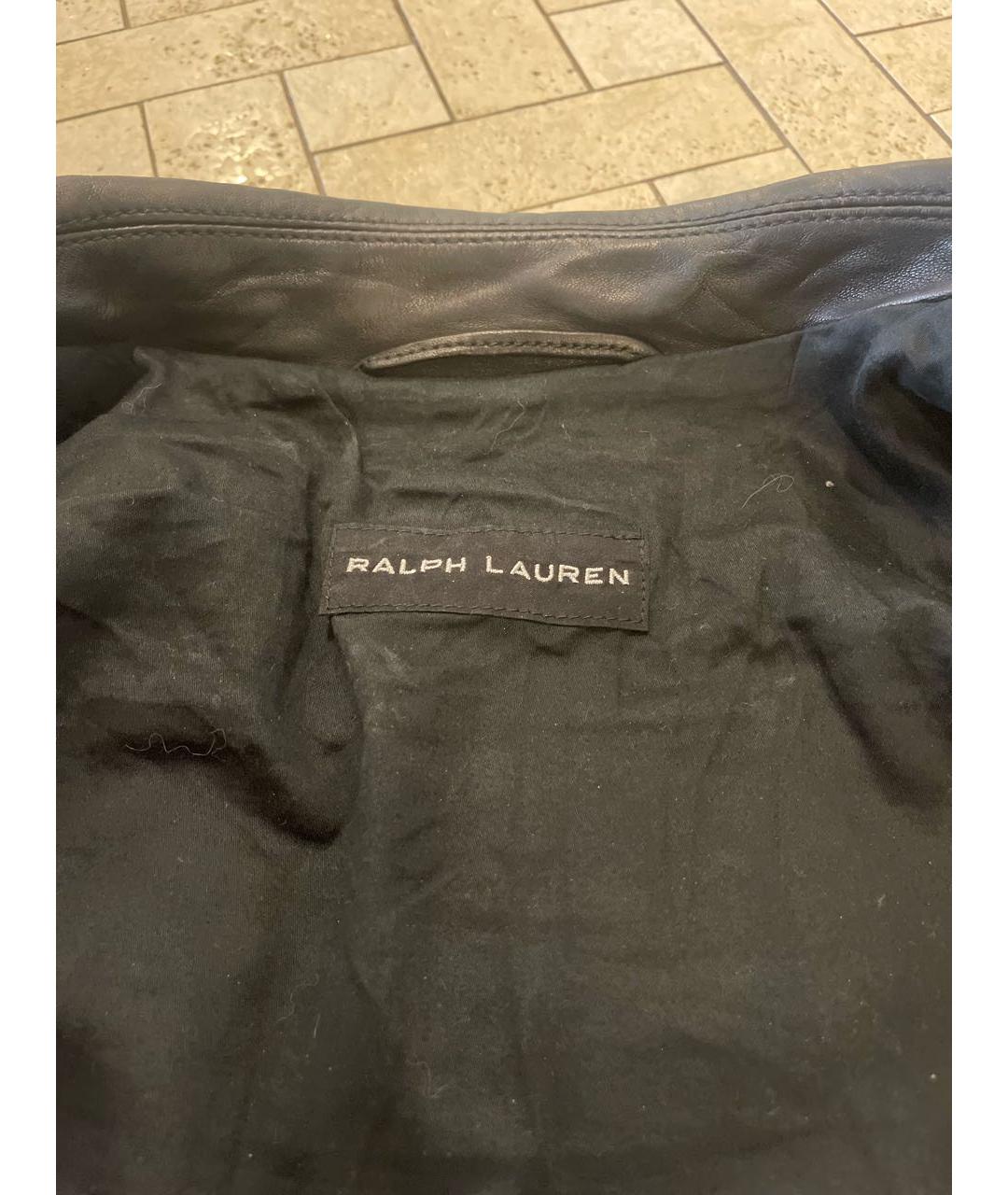 RALPH LAUREN Черная кожаная куртка, фото 3