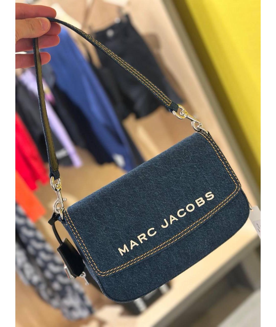 MARC JACOBS Синяя деним сумка с короткими ручками, фото 5