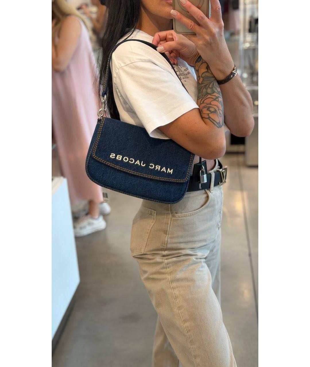 MARC JACOBS Синяя деним сумка с короткими ручками, фото 7