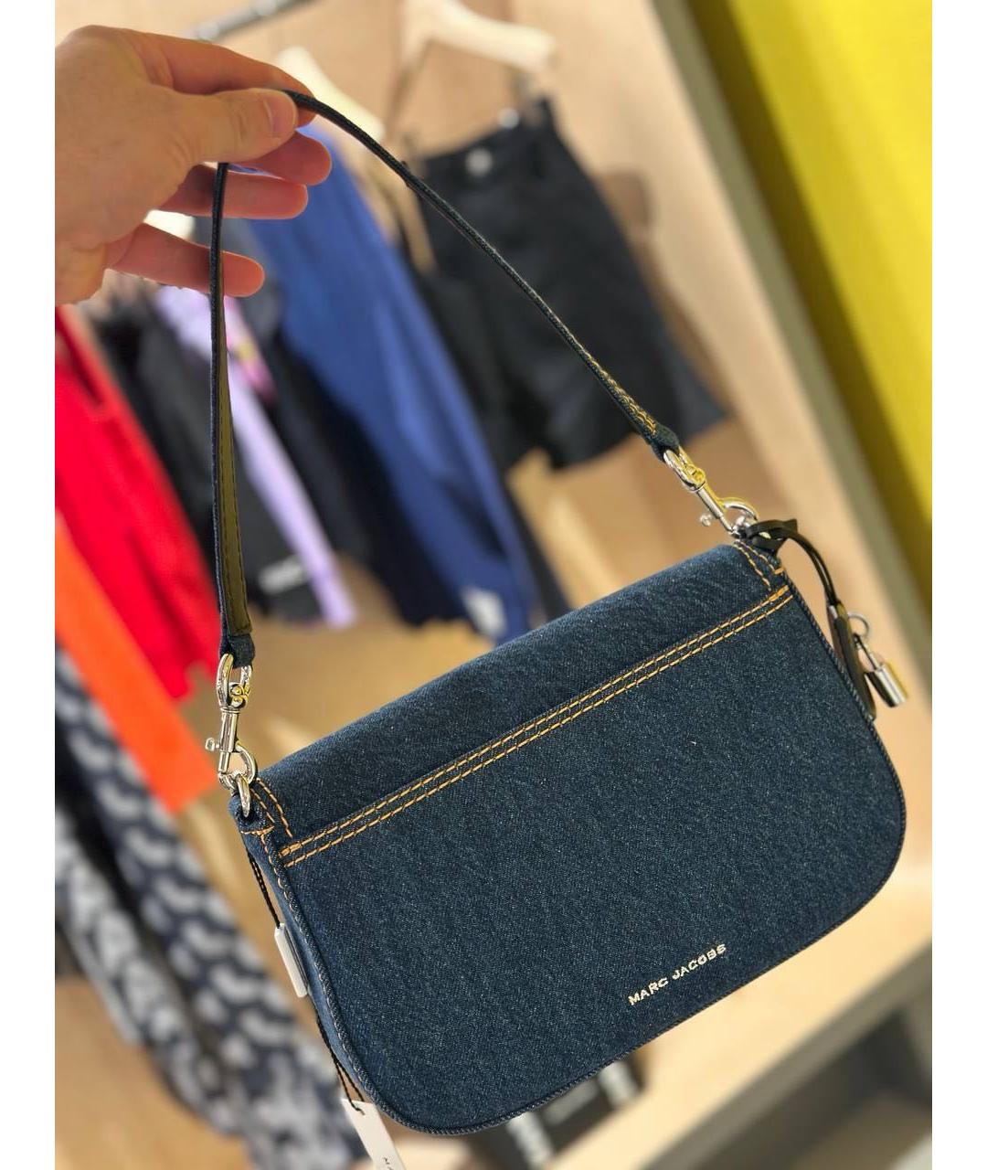 MARC JACOBS Синяя деним сумка с короткими ручками, фото 3