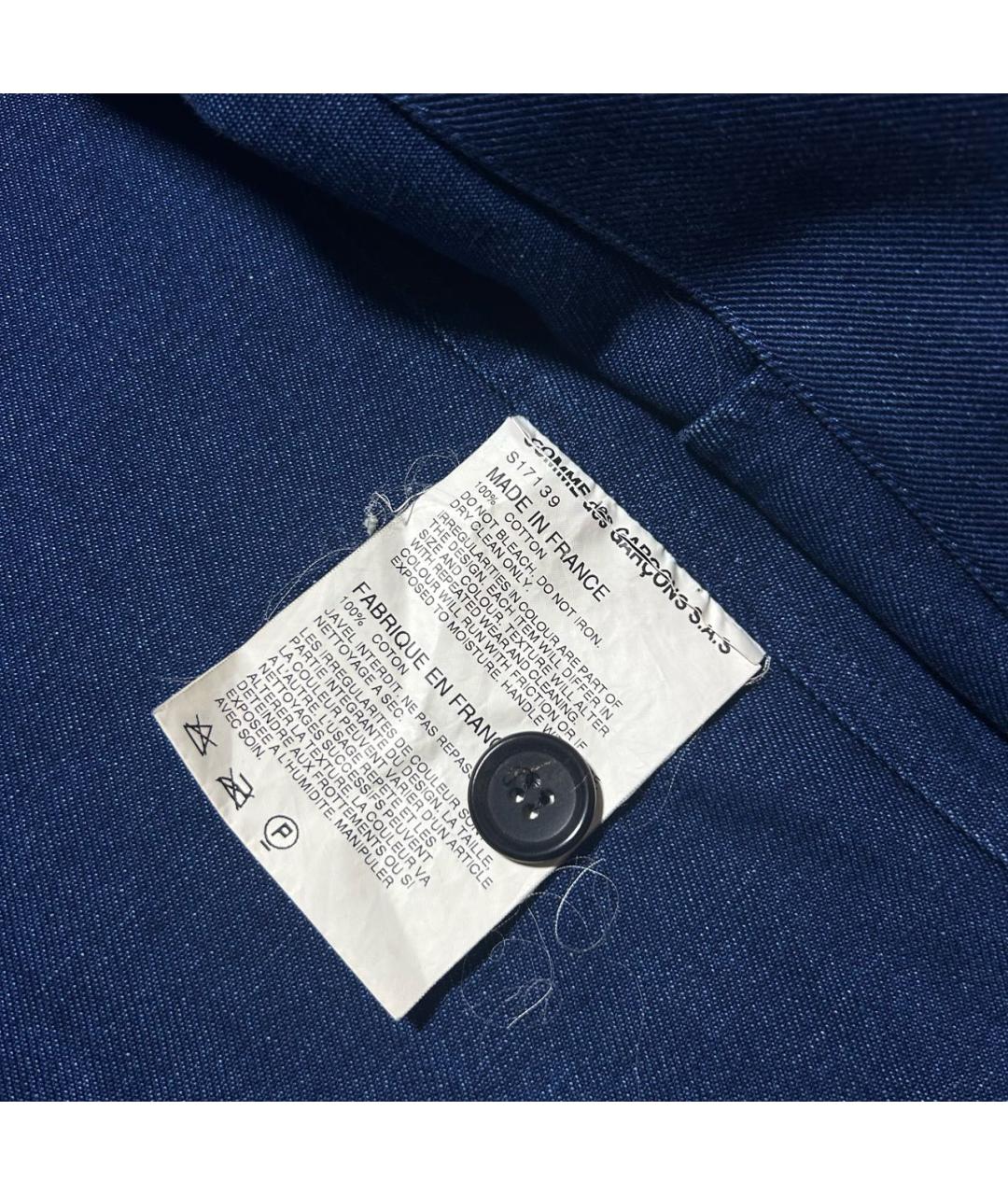 COMME DES GARÇONS SHIRT Синий хлопковый пиджак, фото 6