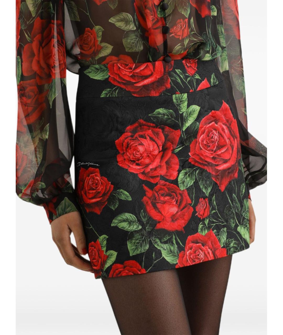 DOLCE&GABBANA Мульти хлопковая юбка миди, фото 2