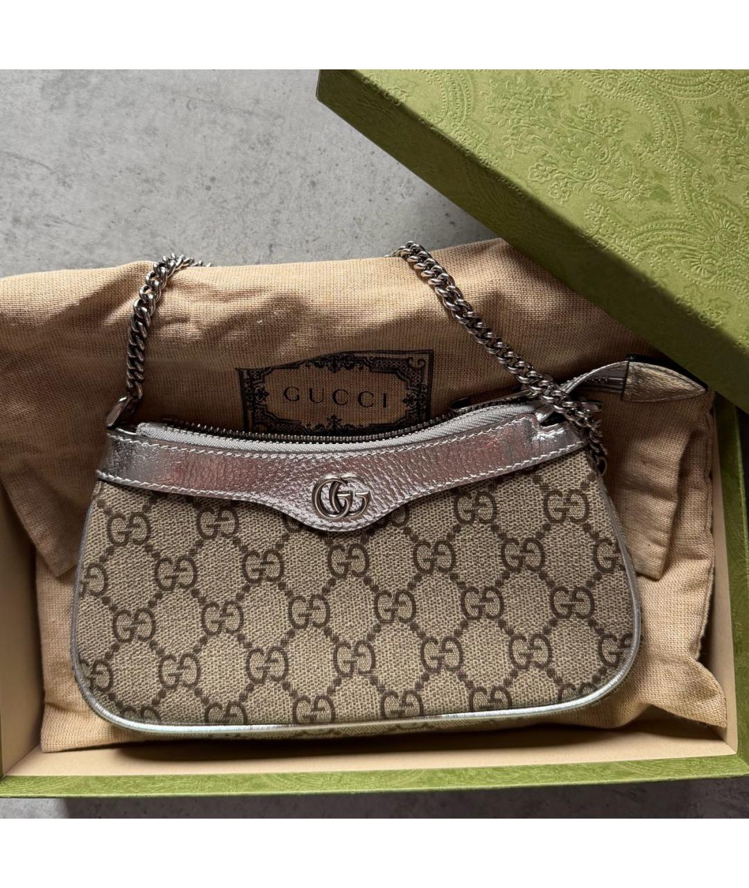 GUCCI Бежевая сумка с короткими ручками, фото 5