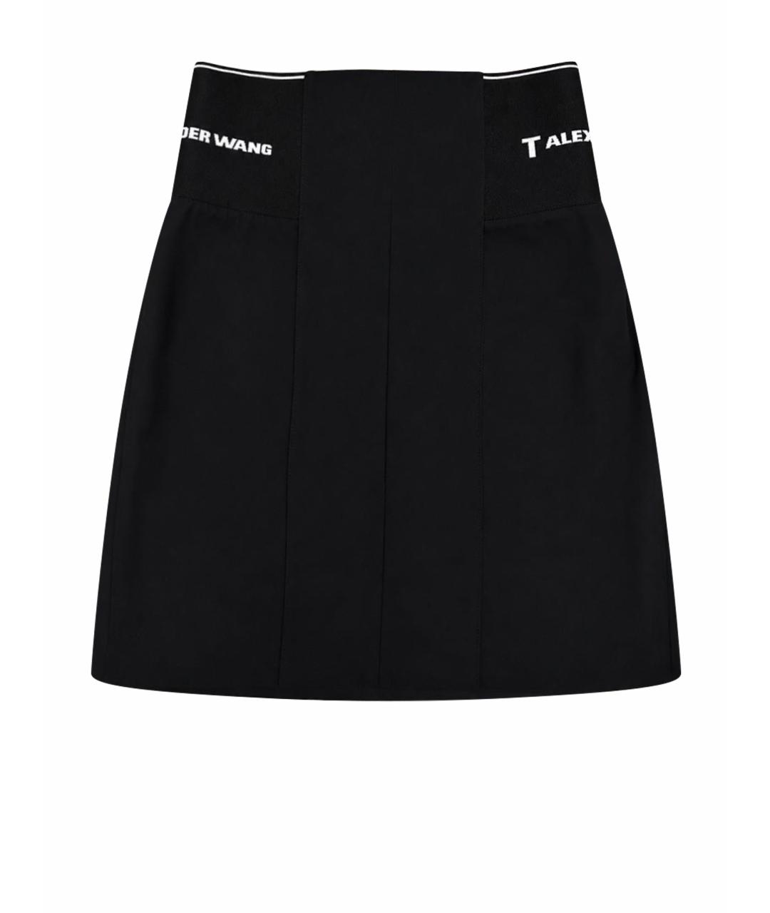 T BY ALEXANDER WANG Черная хлопковая юбка мини, фото 1
