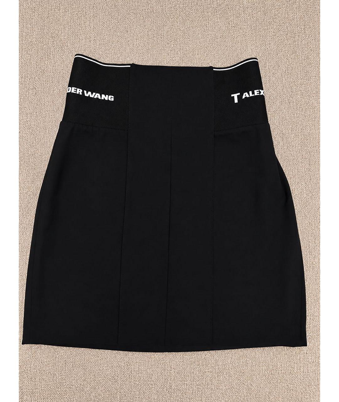 T BY ALEXANDER WANG Черная хлопковая юбка мини, фото 5