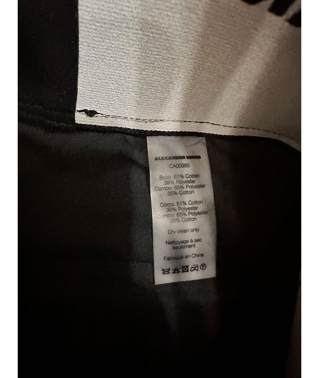 T BY ALEXANDER WANG Черная хлопковая юбка мини, фото 4