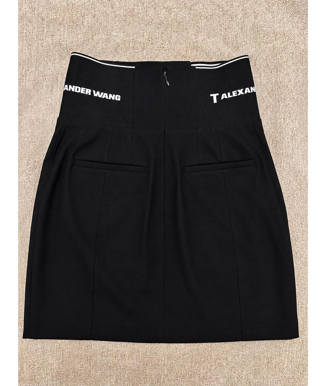 T BY ALEXANDER WANG Черная хлопковая юбка мини, фото 2
