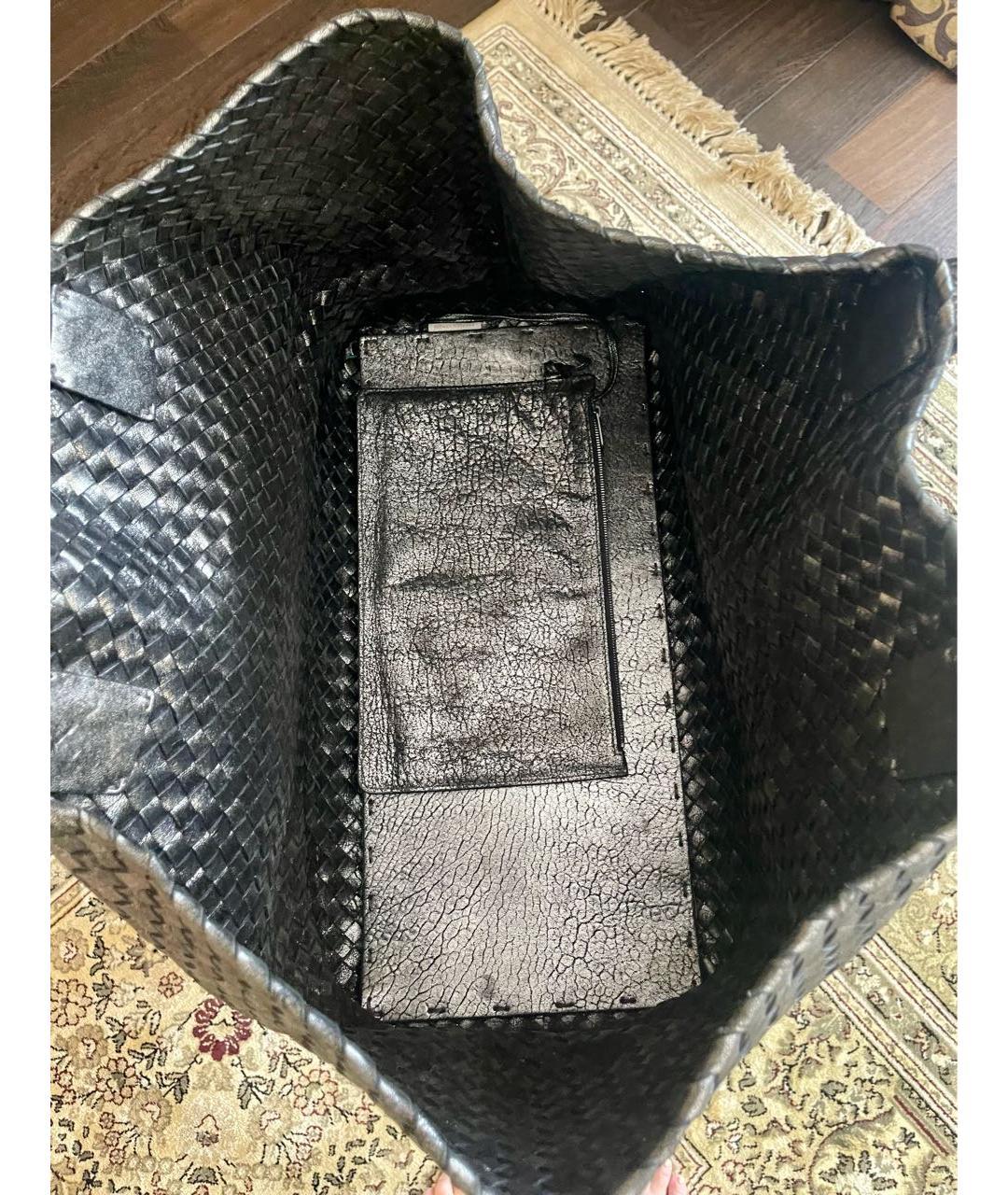 BOTTEGA VENETA Серая кожаная сумка тоут, фото 3