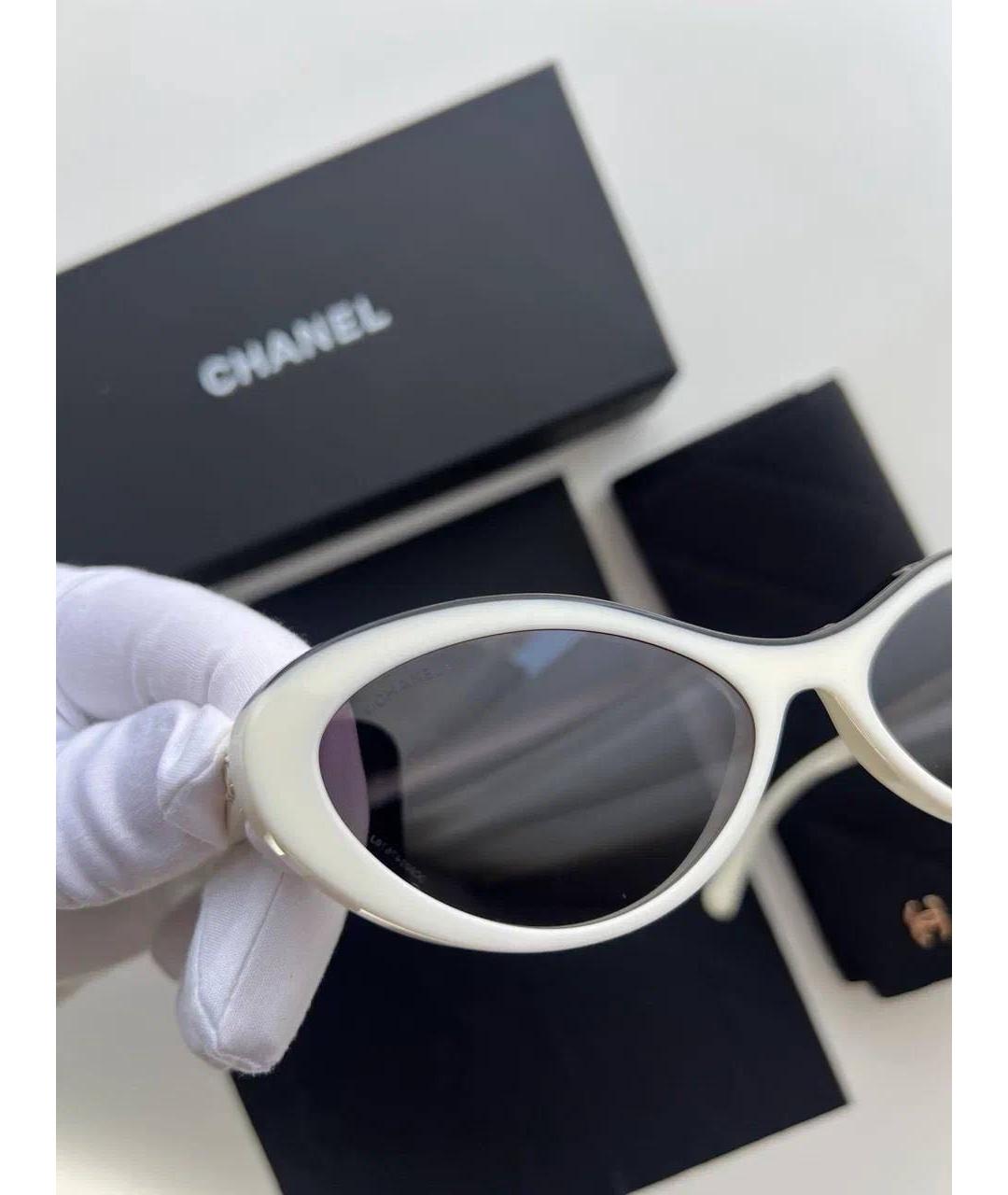 CHANEL Белые солнцезащитные очки, фото 5