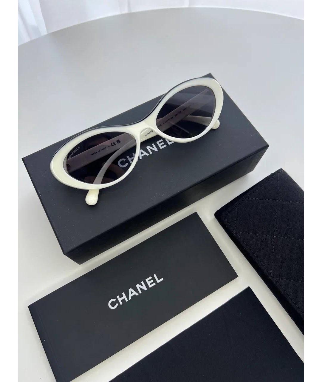 CHANEL Белые солнцезащитные очки, фото 2