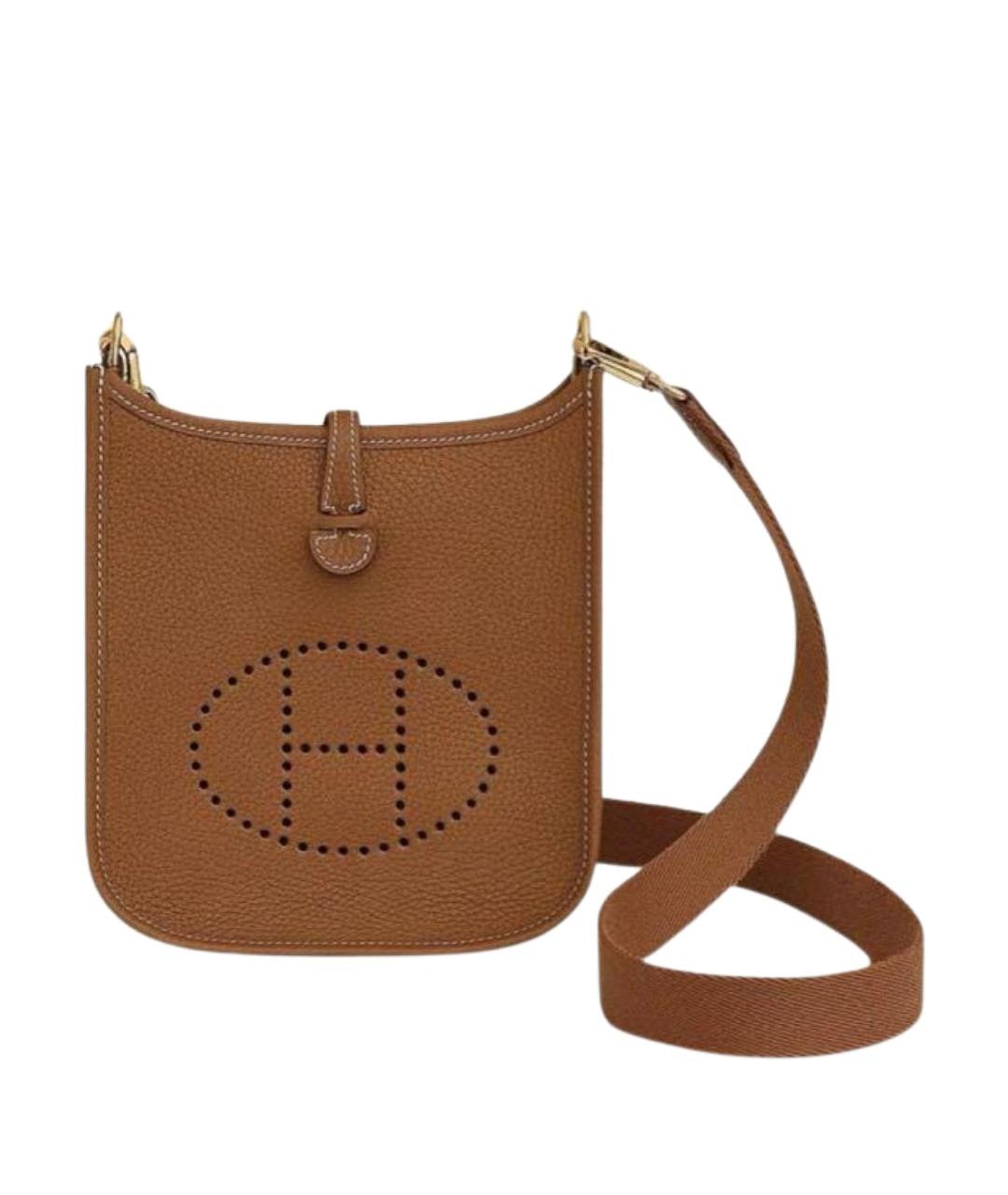 HERMES Коричневая кожаная сумка через плечо, фото 1