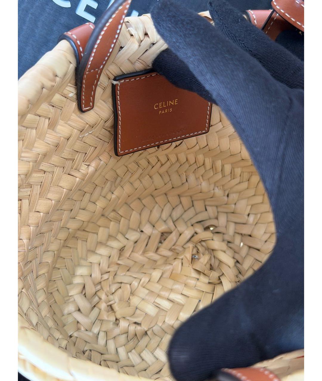 LOEWE Бежевая рафиевая пляжная сумка, фото 7