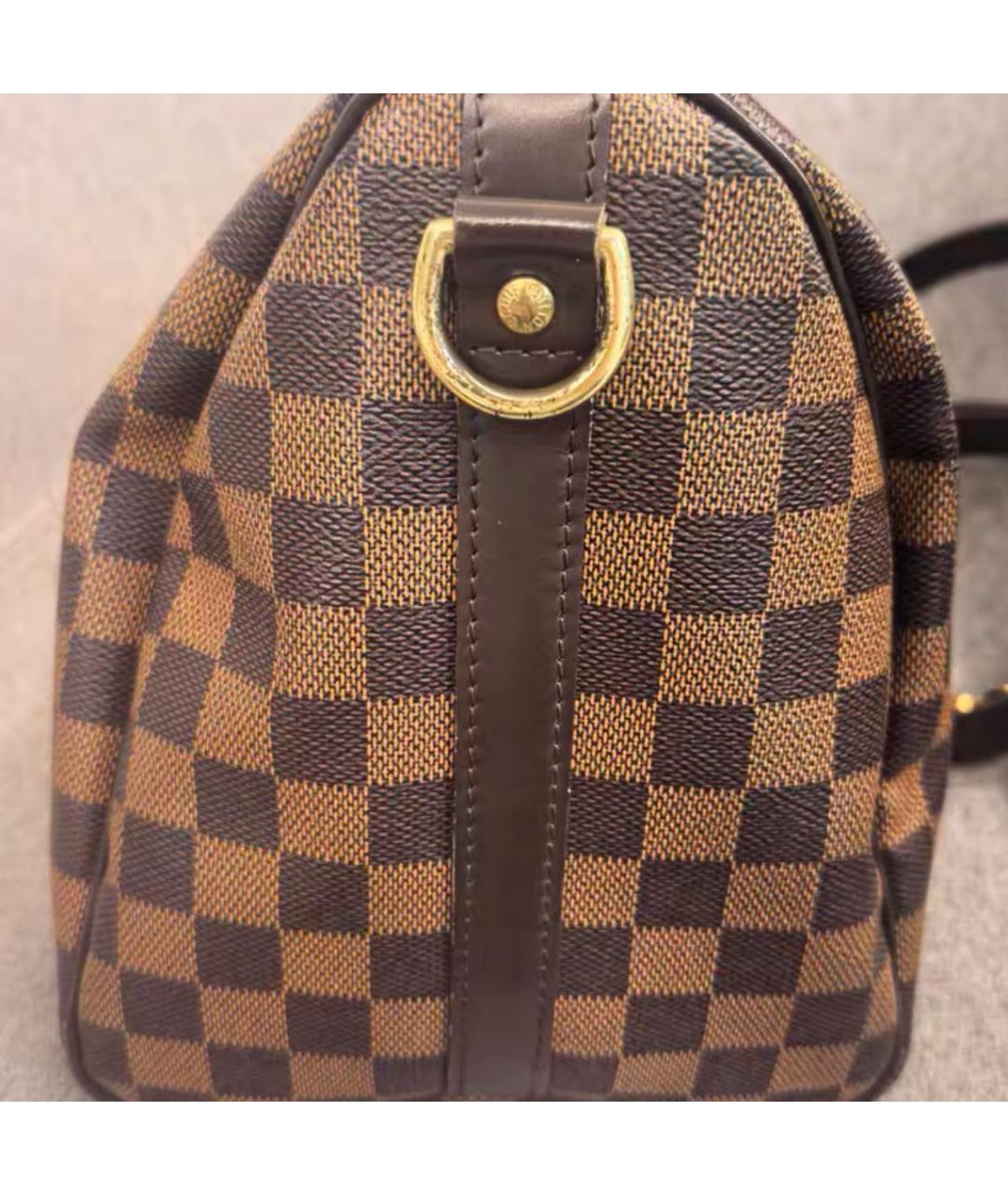LOUIS VUITTON Коричневая сумка с короткими ручками из канвы, фото 3