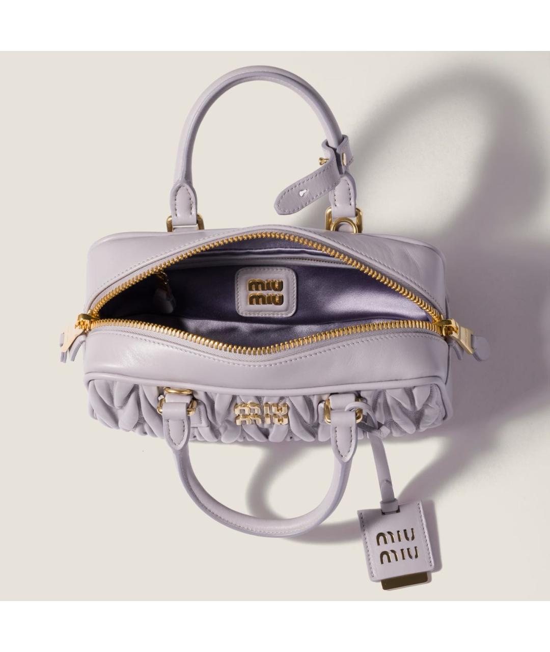 MIU MIU Фиолетовая кожаная сумка с короткими ручками, фото 4