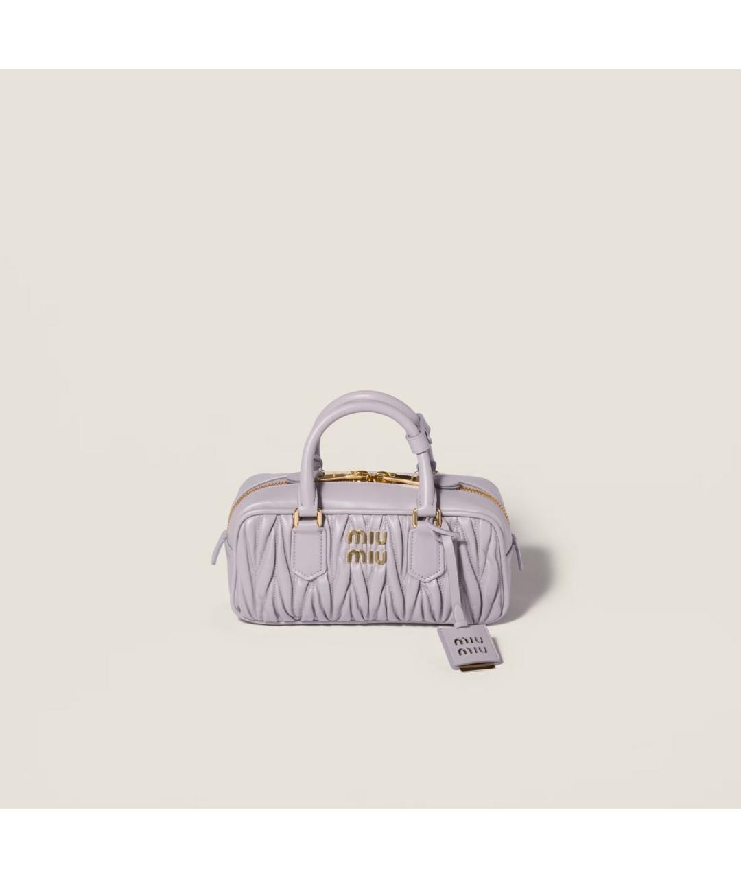 MIU MIU Фиолетовая кожаная сумка с короткими ручками, фото 6