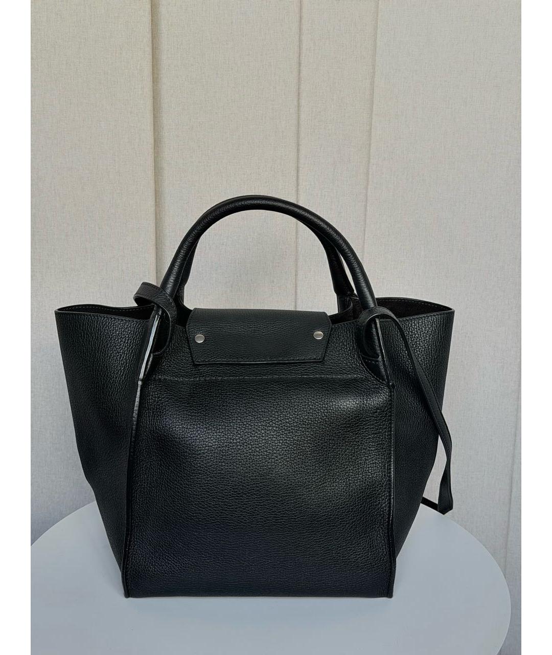 CELINE Черная кожаная сумка тоут, фото 3
