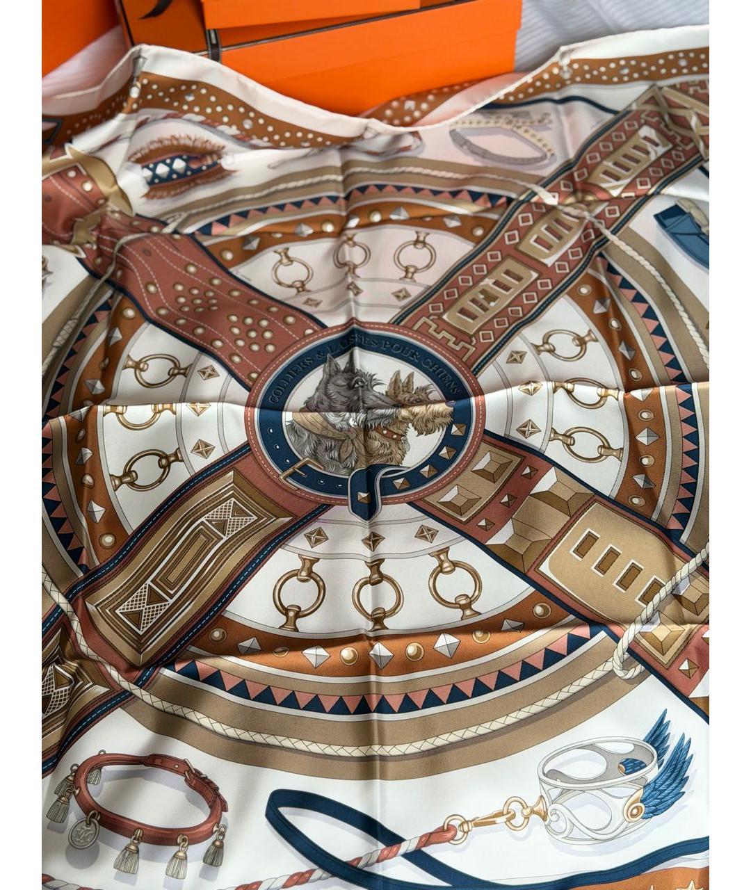 HERMES Мульти шелковый платок, фото 2