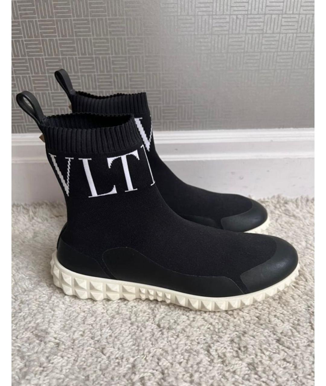VALENTINO Черные текстильные кеды, фото 3