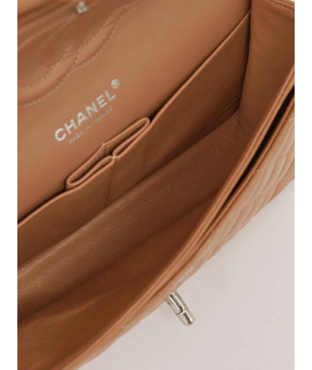 CHANEL Бежевая кожаная сумка через плечо, фото 9