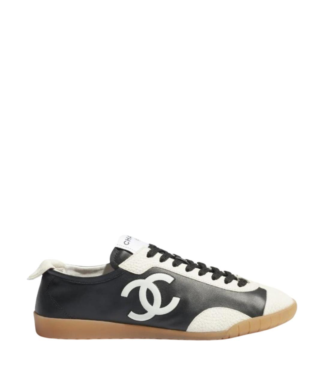 CHANEL Черные кожаные кеды, фото 1