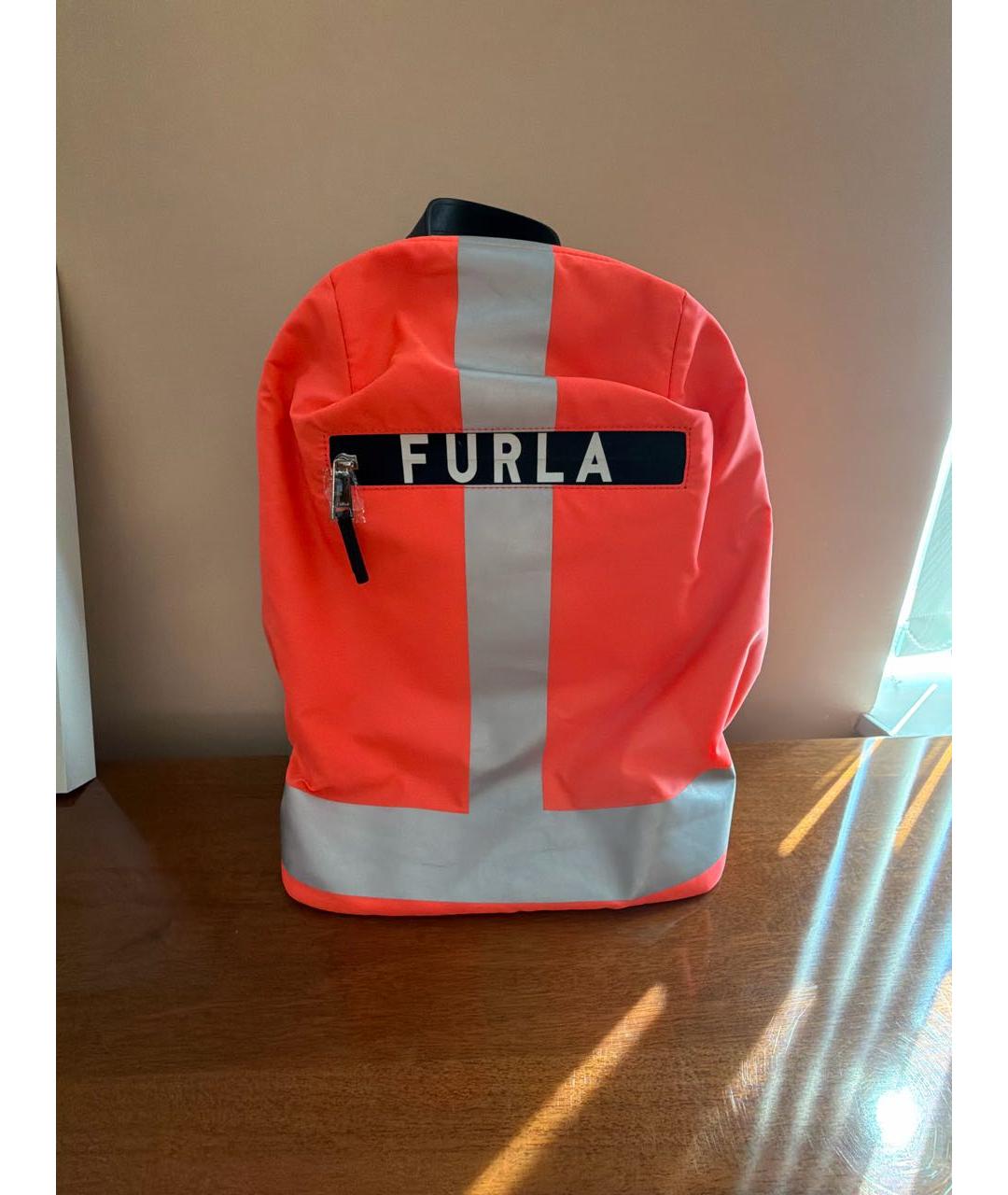 FURLA Оранжевый нейлоновый рюкзак, фото 6