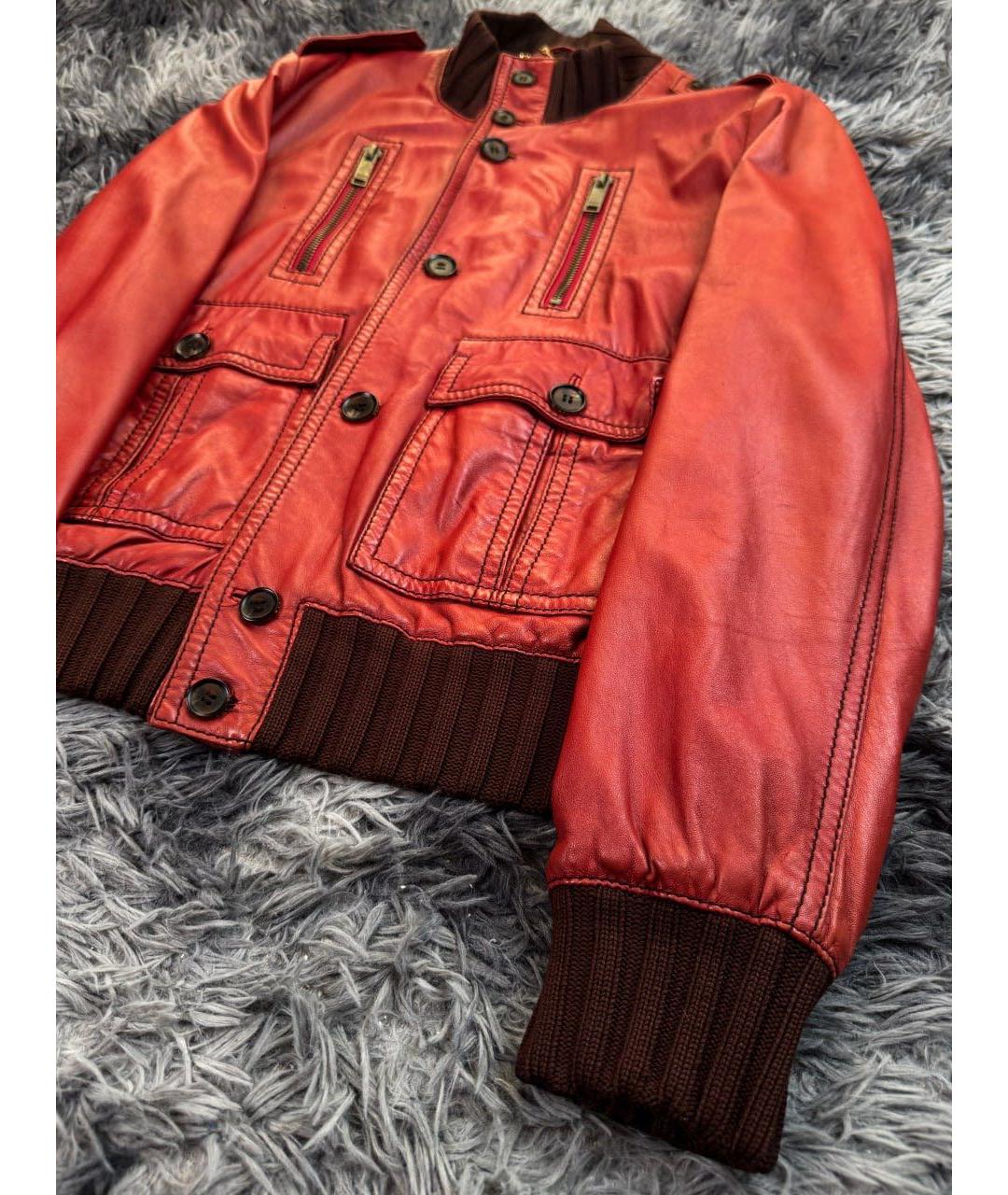 GUCCI Красная кожаная куртка, фото 6