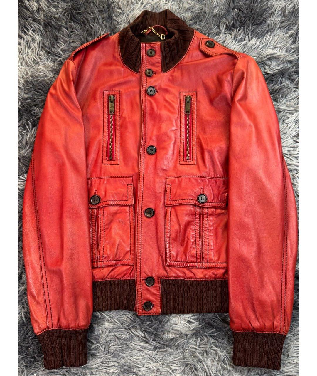 GUCCI Красная кожаная куртка, фото 9
