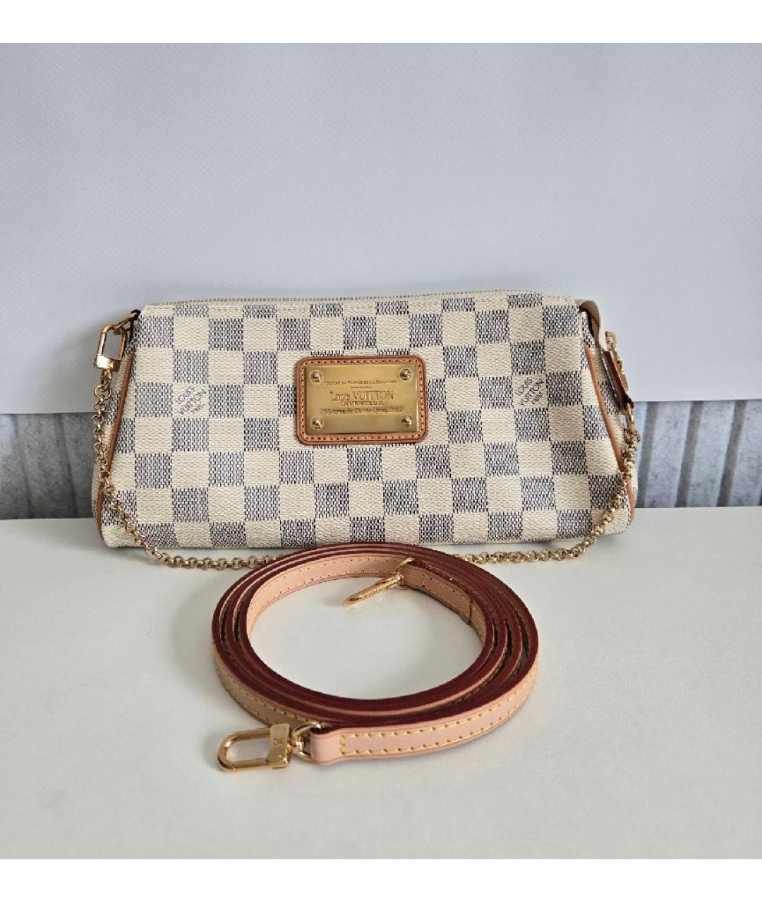 LOUIS VUITTON Белая сумка через плечо из канвы, фото 4