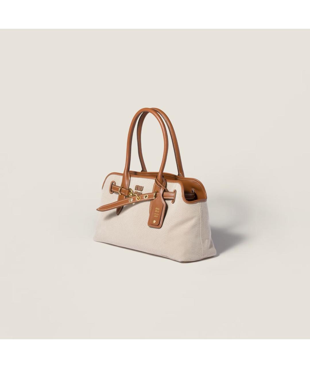 MIU MIU Коричневая кожаная сумка с короткими ручками, фото 2