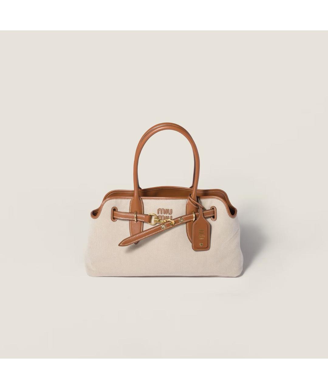 MIU MIU Коричневая кожаная сумка с короткими ручками, фото 6