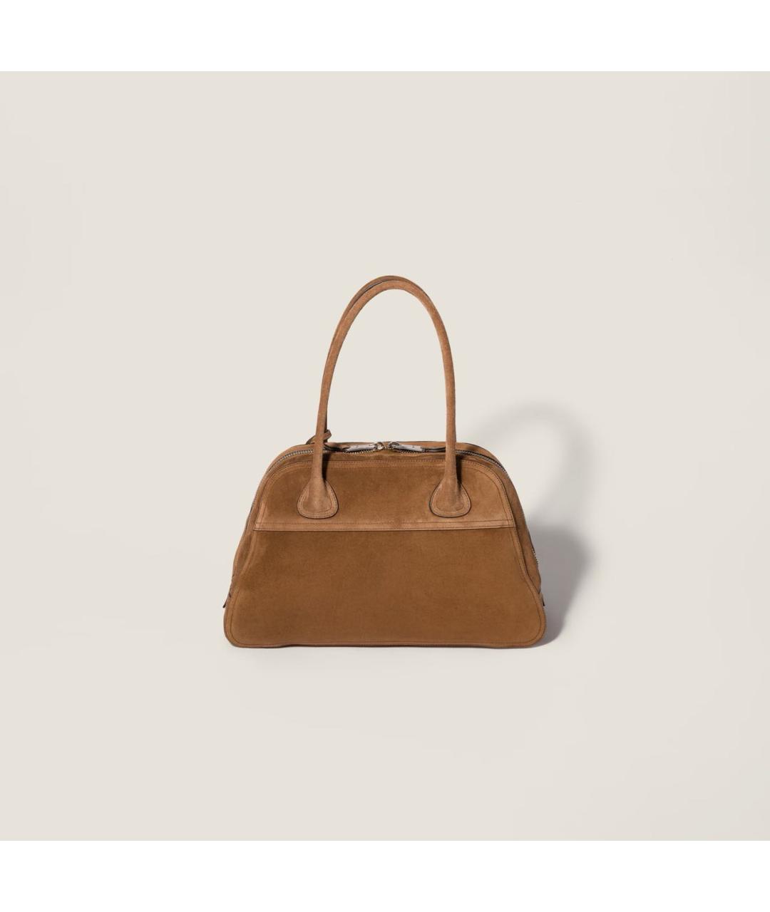 MIU MIU Коричневая кожаная сумка с короткими ручками, фото 3