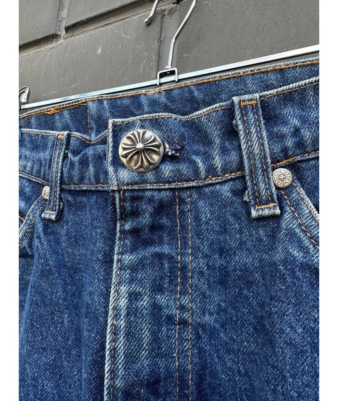 CHROME HEARTS Синие хлопковые прямые джинсы, фото 3