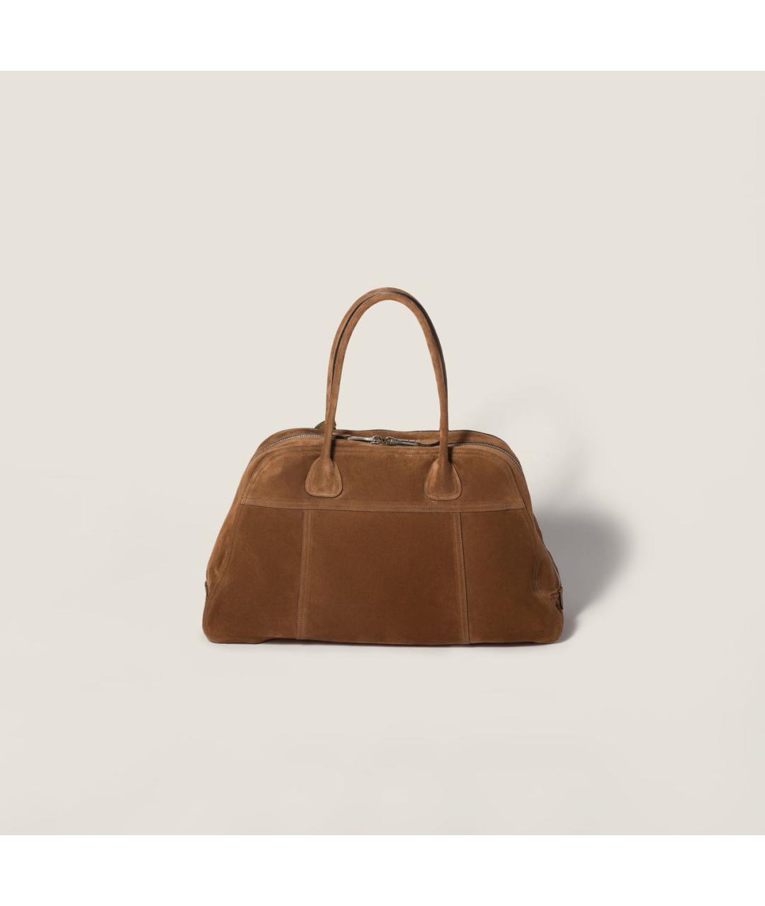 MIU MIU Коричневая кожаная сумка с короткими ручками, фото 3