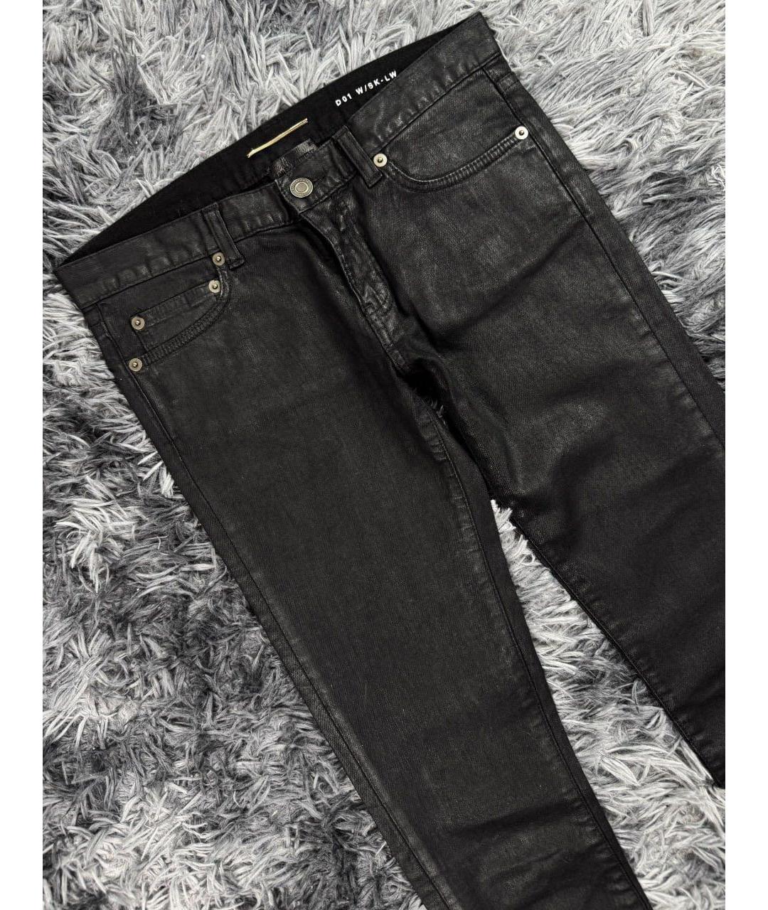 SAINT LAURENT Черные хлопковые джинсы слим, фото 3
